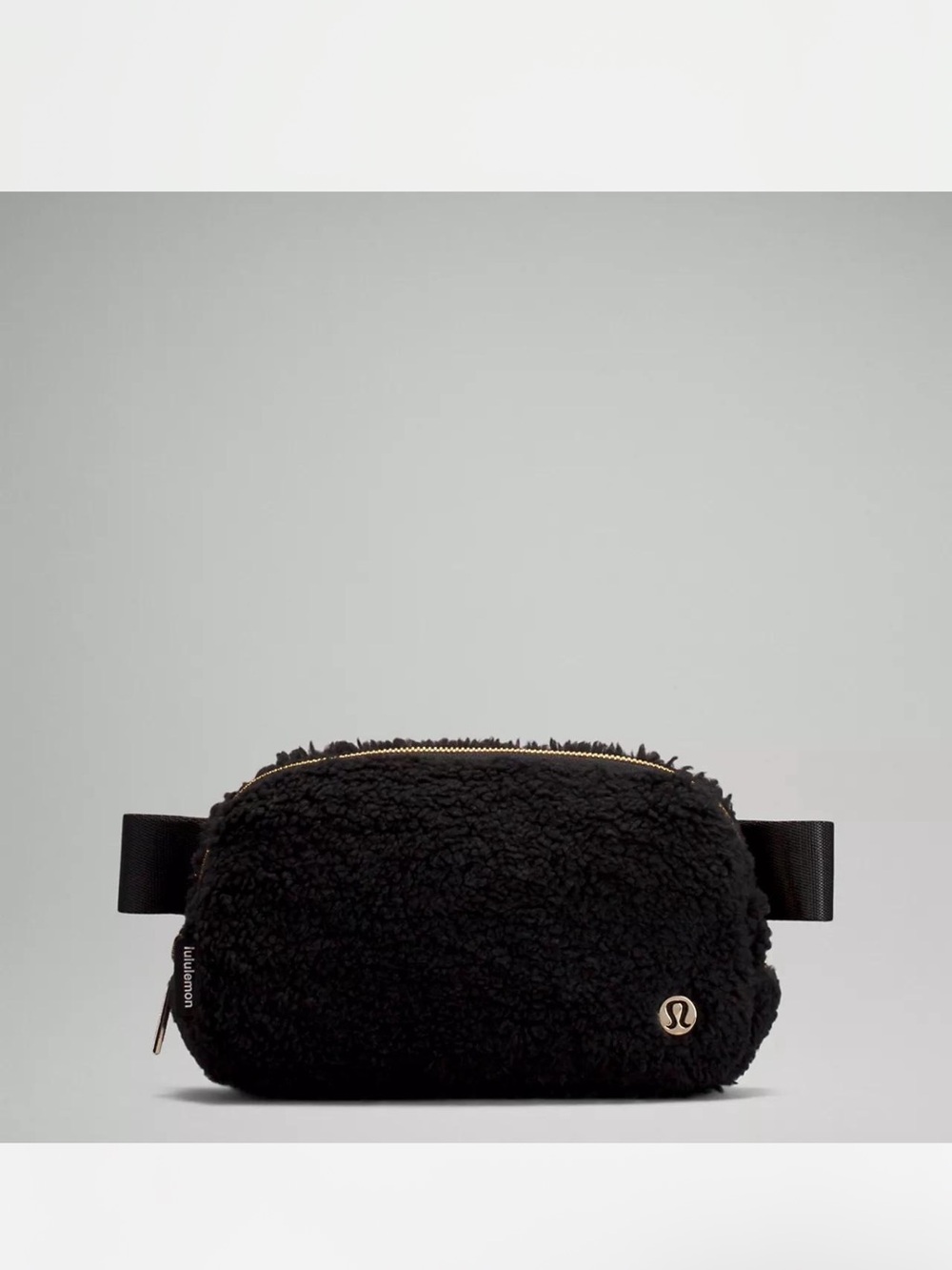 lululemon athletica Black Everywhere Sherpa Waist Bag 1L w/ Gold Hardware